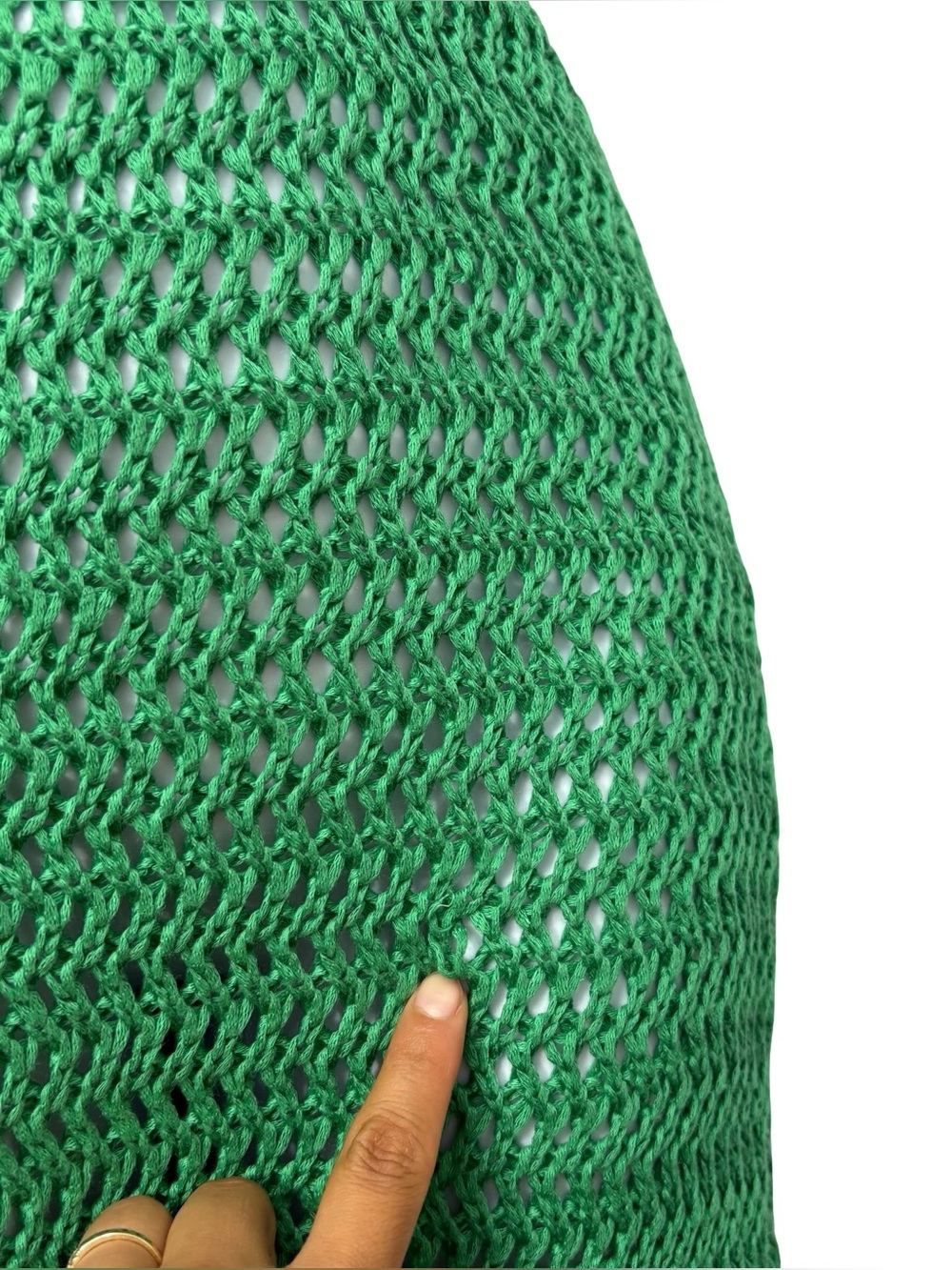 Peppermayo Haven Crochet Maxi Dress Green two-tone halter neck Size XS/S - Picture 9 of 16